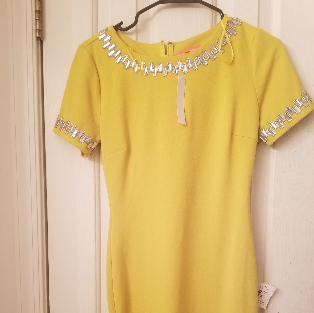 Lime green midi dress